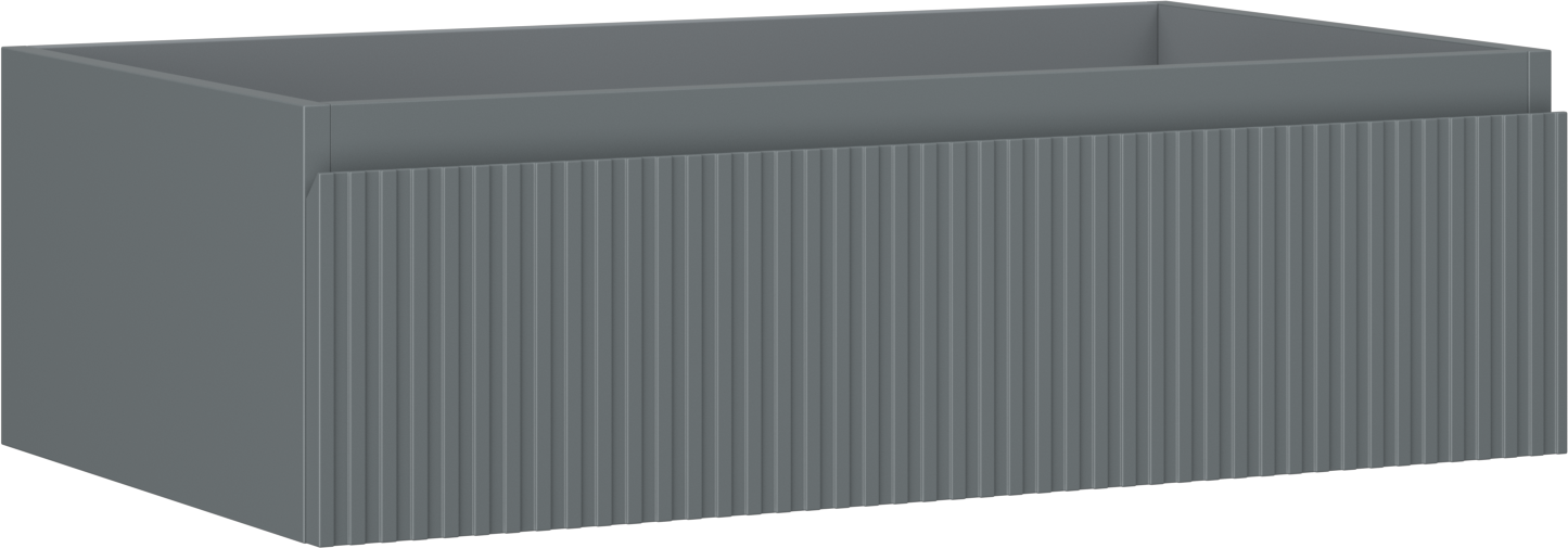 Mexen Rivel szafka łazienkowa podumywalkowa 80 cm, 1 szuflada, ryflowana , grafit mat - 91A20-08023-1-BF66