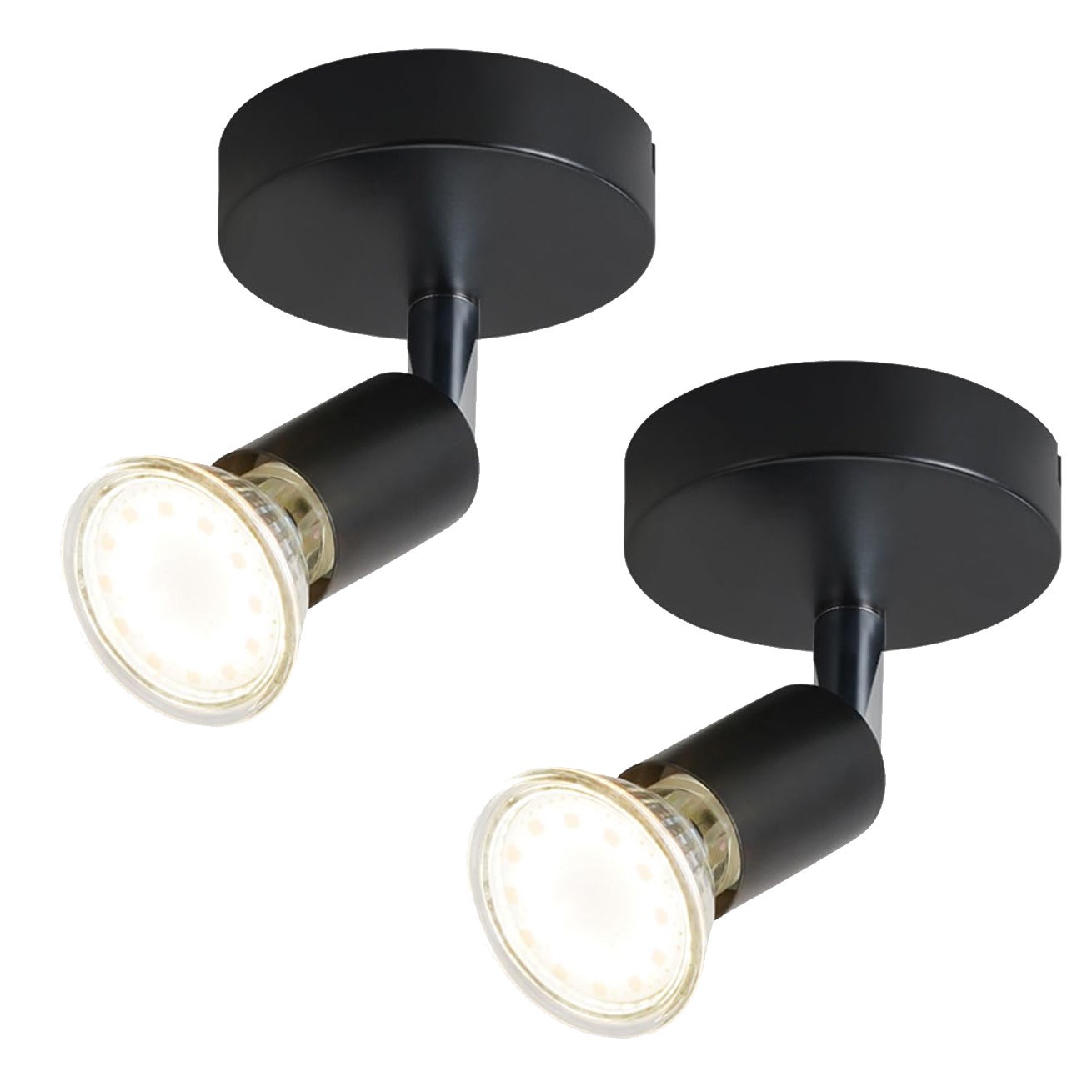 Lampa sufitowa LED, nowoczesna lampa sufitowa, reflektor sufitowy GU10, reflektor obrotowy o 330°, lampa ścienna z żarówką, biała ciepła