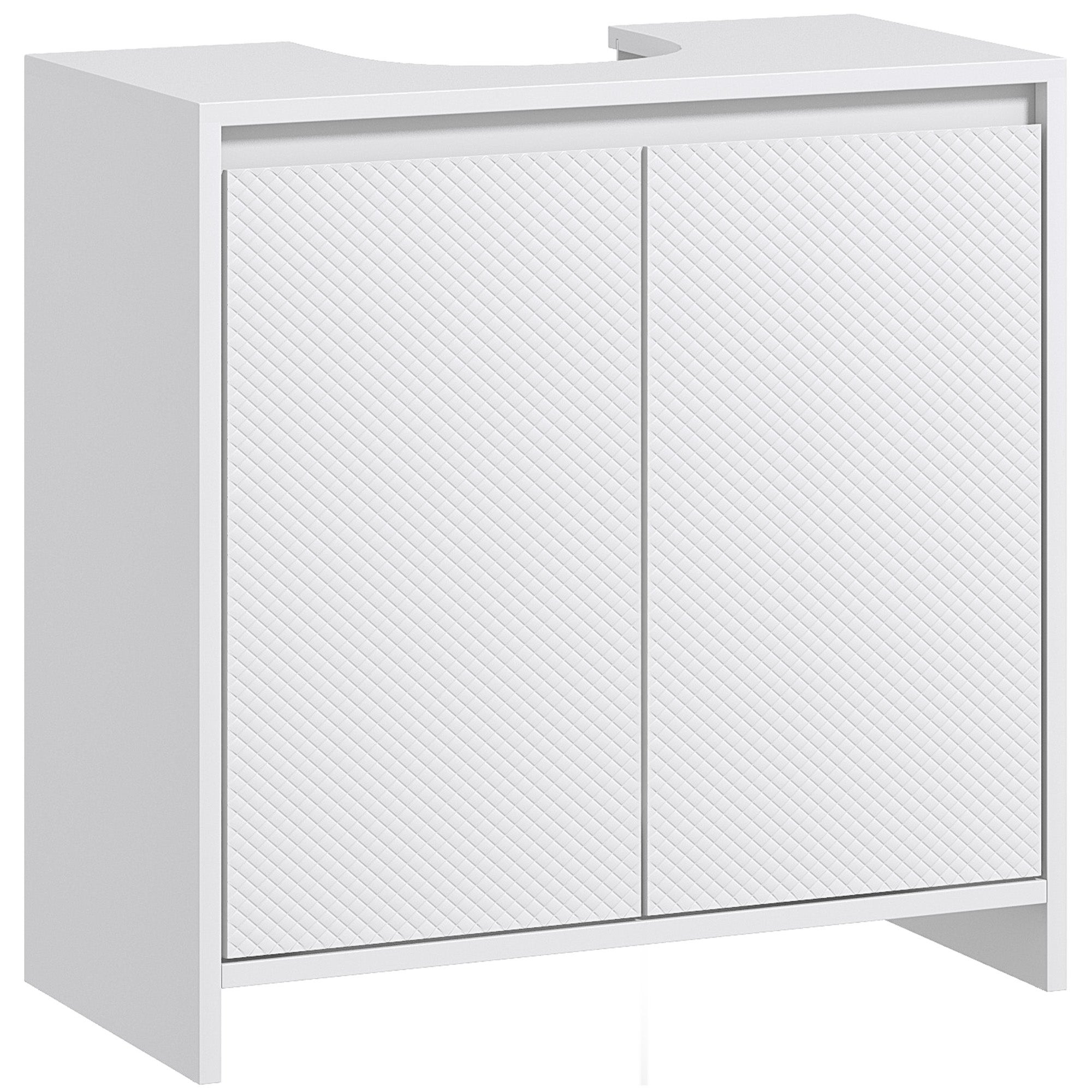 Szafka pod umywalkę 2-drzwiowa z regulowaną półką, szafka pod umywalkę, 60 szer. x 30 gł. x 60 wys. cm, biała