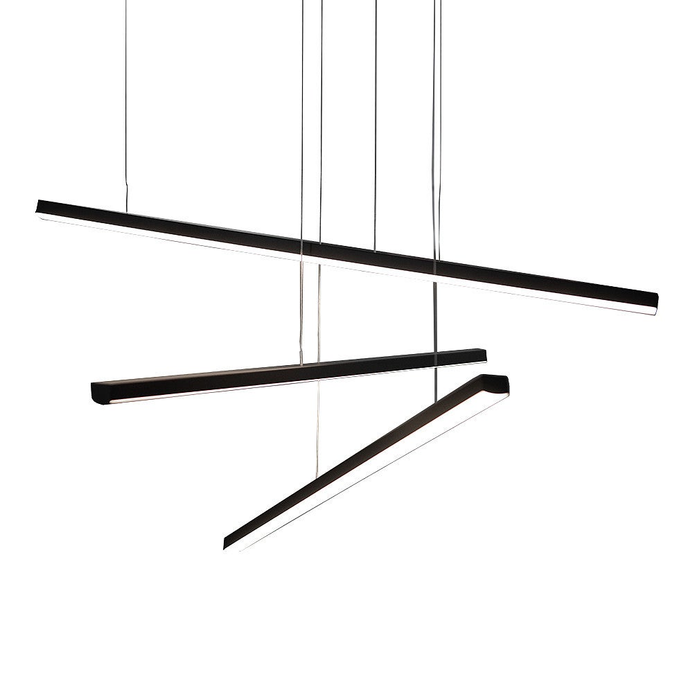 Lampa wisząca nowoczesna 3 czarne listwy TRIO LED 36W P0311 Maxlight
