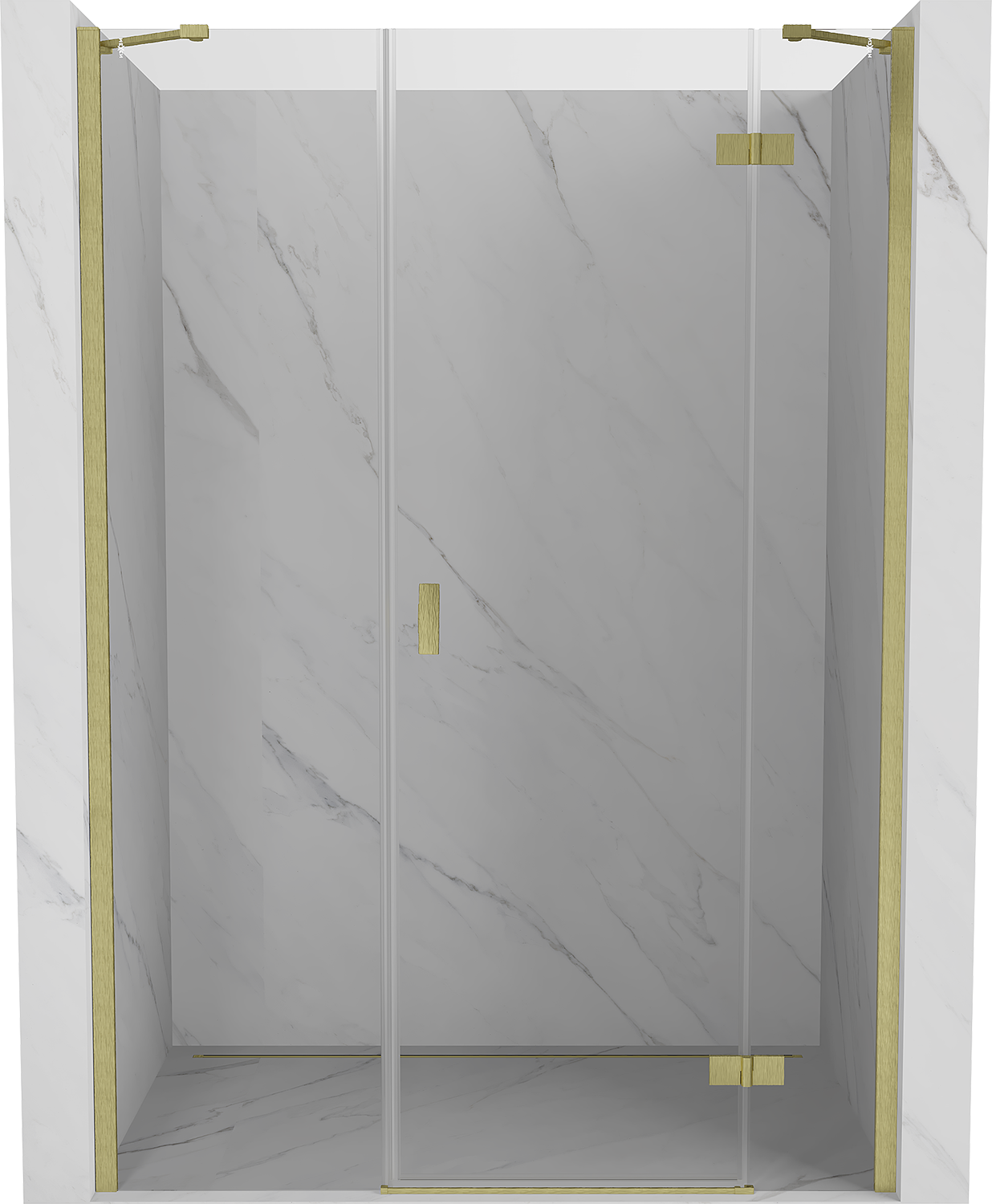 Mexen Mist-H drzwi prysznicowe uchylne prawe 130 cm, transparent, złote szczotkowane - 8A5-130-001-55-00-P