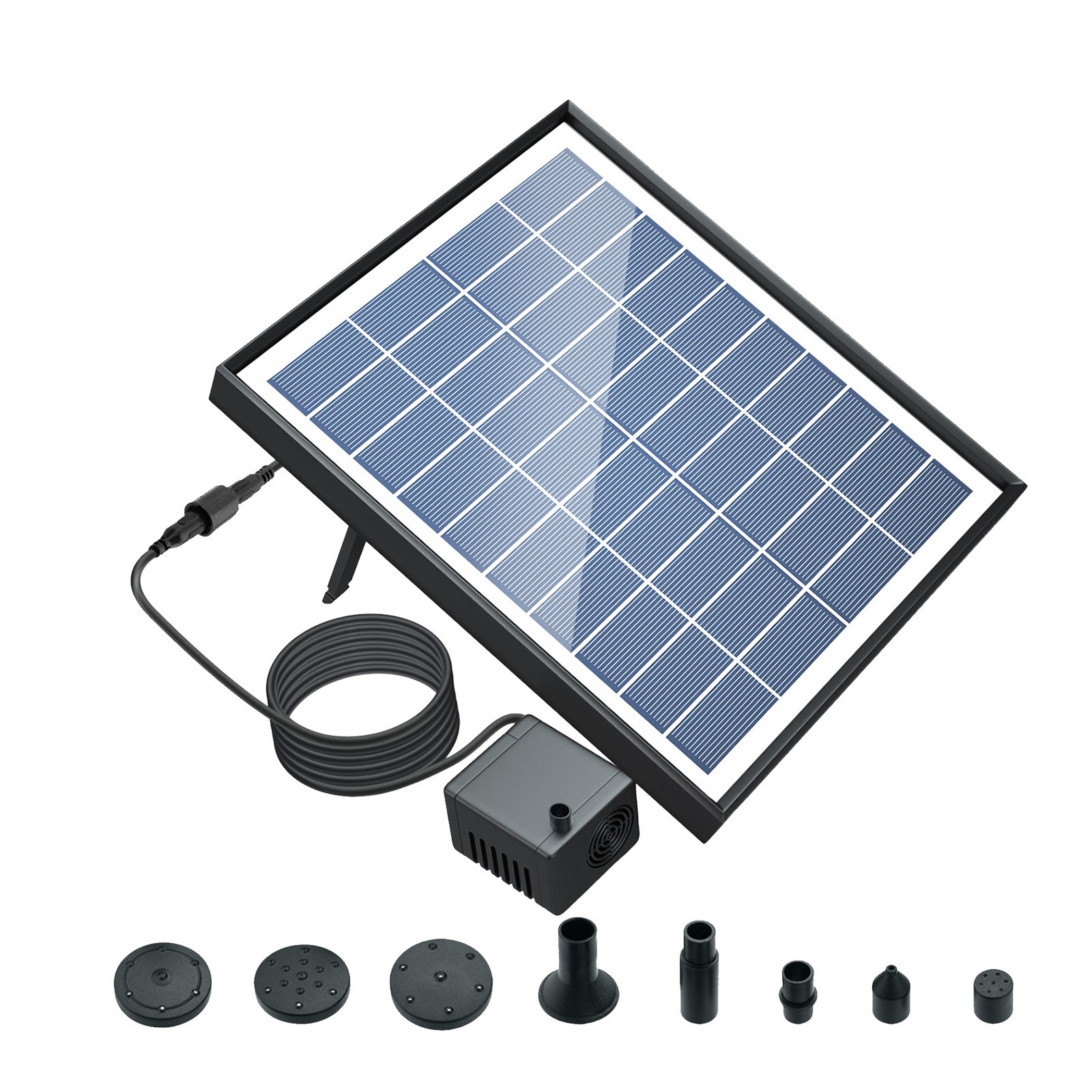 6.5W solarna pompa fontannowa 200L/H przepływ mały staw pompa DC Brushless solarna pompa fontannowa z 8 dysze 6 tryby do poidełko dla