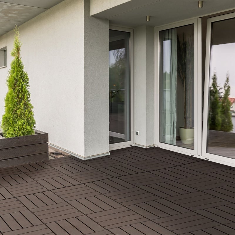 Płytki tarasowe 30 x 30 cm 9 sztuk 0,81㎡ Płytki zatrzaskowe Płytki balkonowe z funkcją drenażu na zatrzask Płytki kryjące