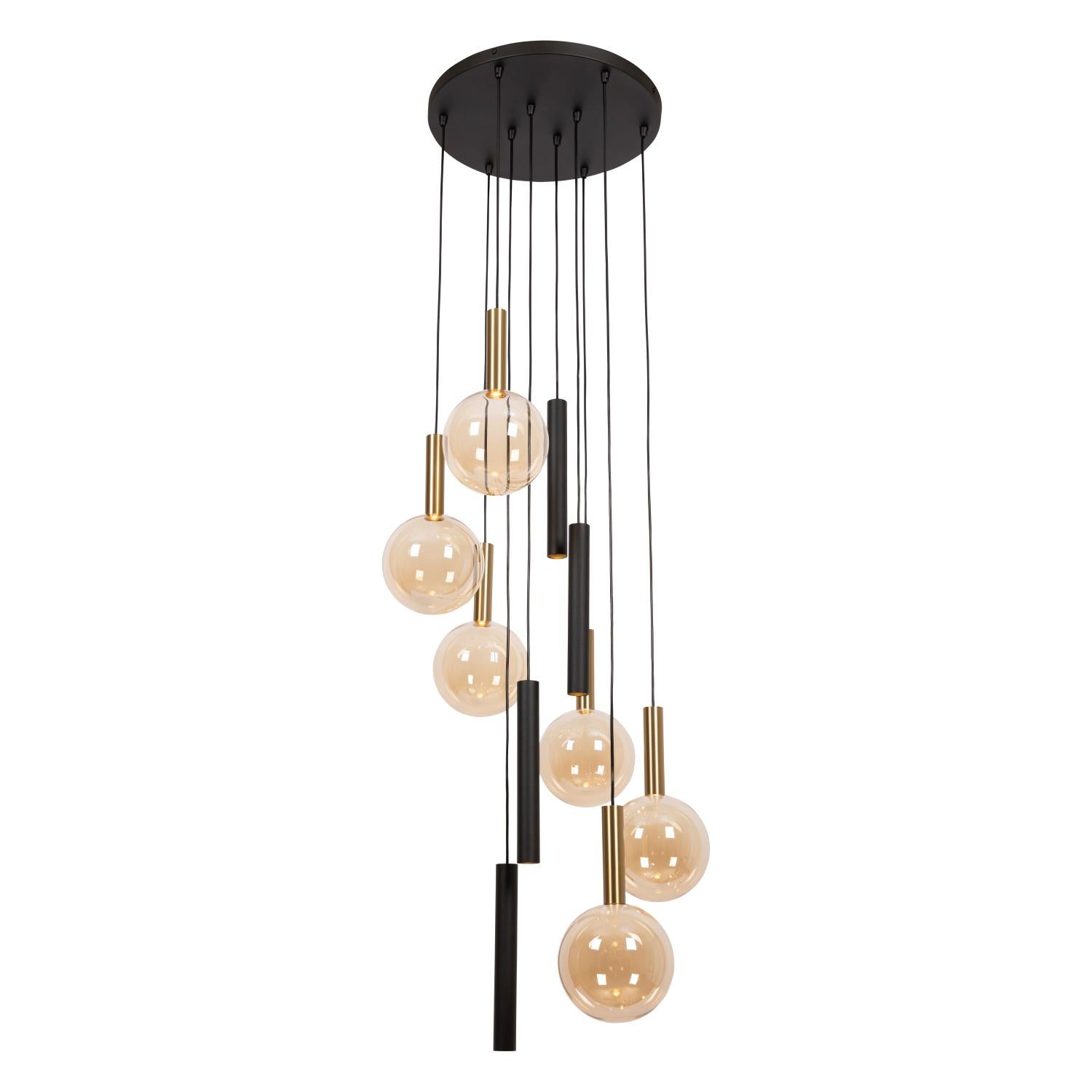 Lampa wisząca JOSIANE czarno-złoty 6xG9x40W + 4xGU10x40W metal wym:280x55x55cm IP20 Lucide