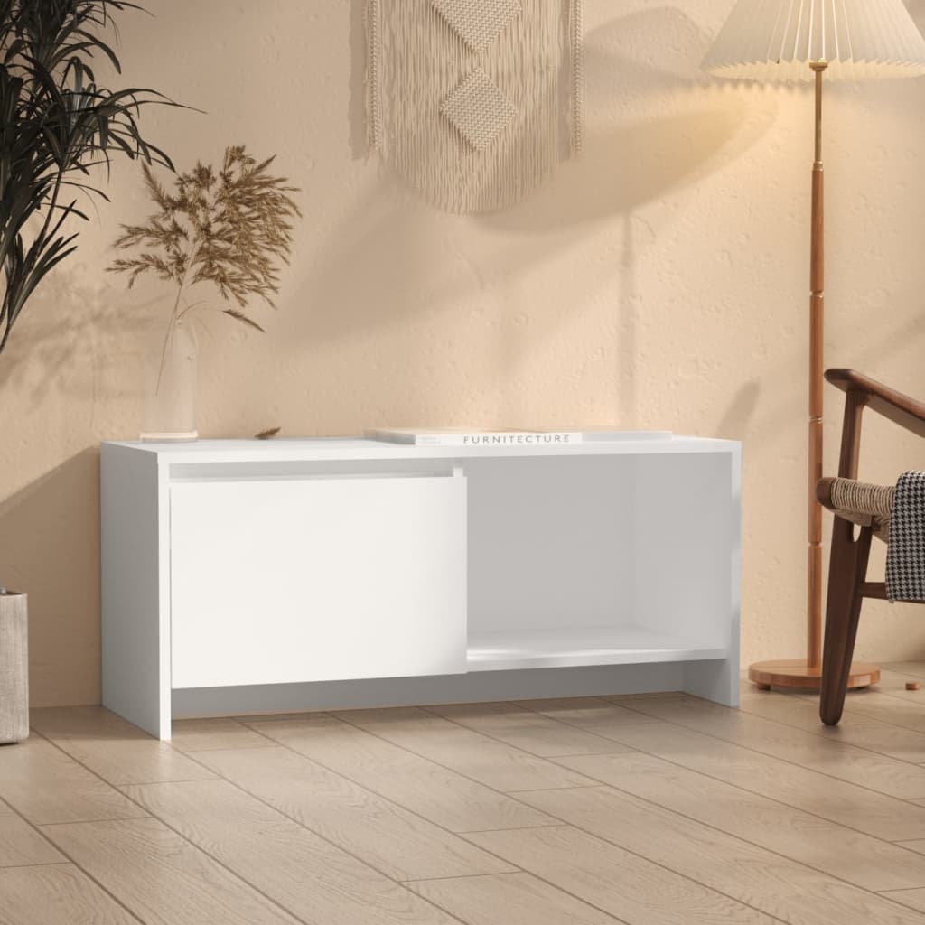 Szafka pod TV, biała, 90x35x40 cm, materiał drewnopochodny vidaXL