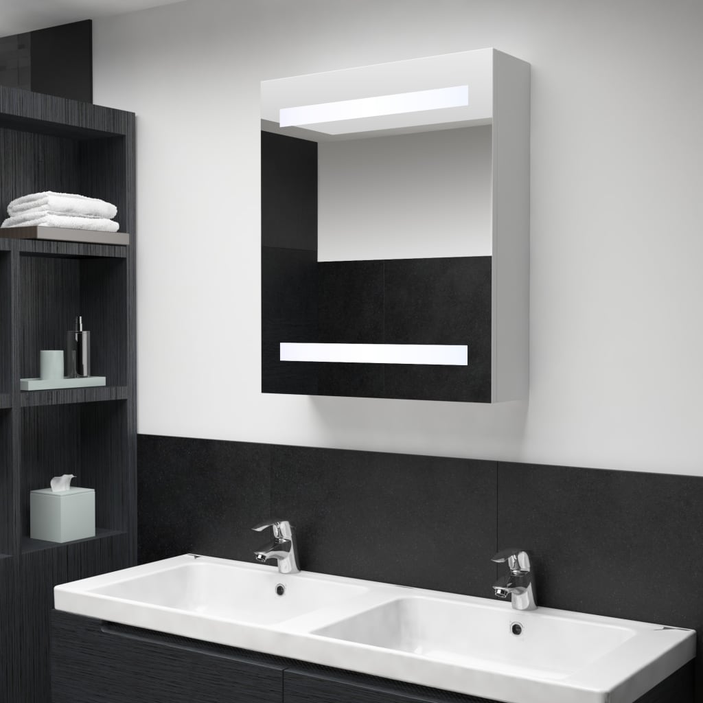 Szafka łazienkowa z lustrem i LED, 50 x 13,5 x 60 cm vidaXL