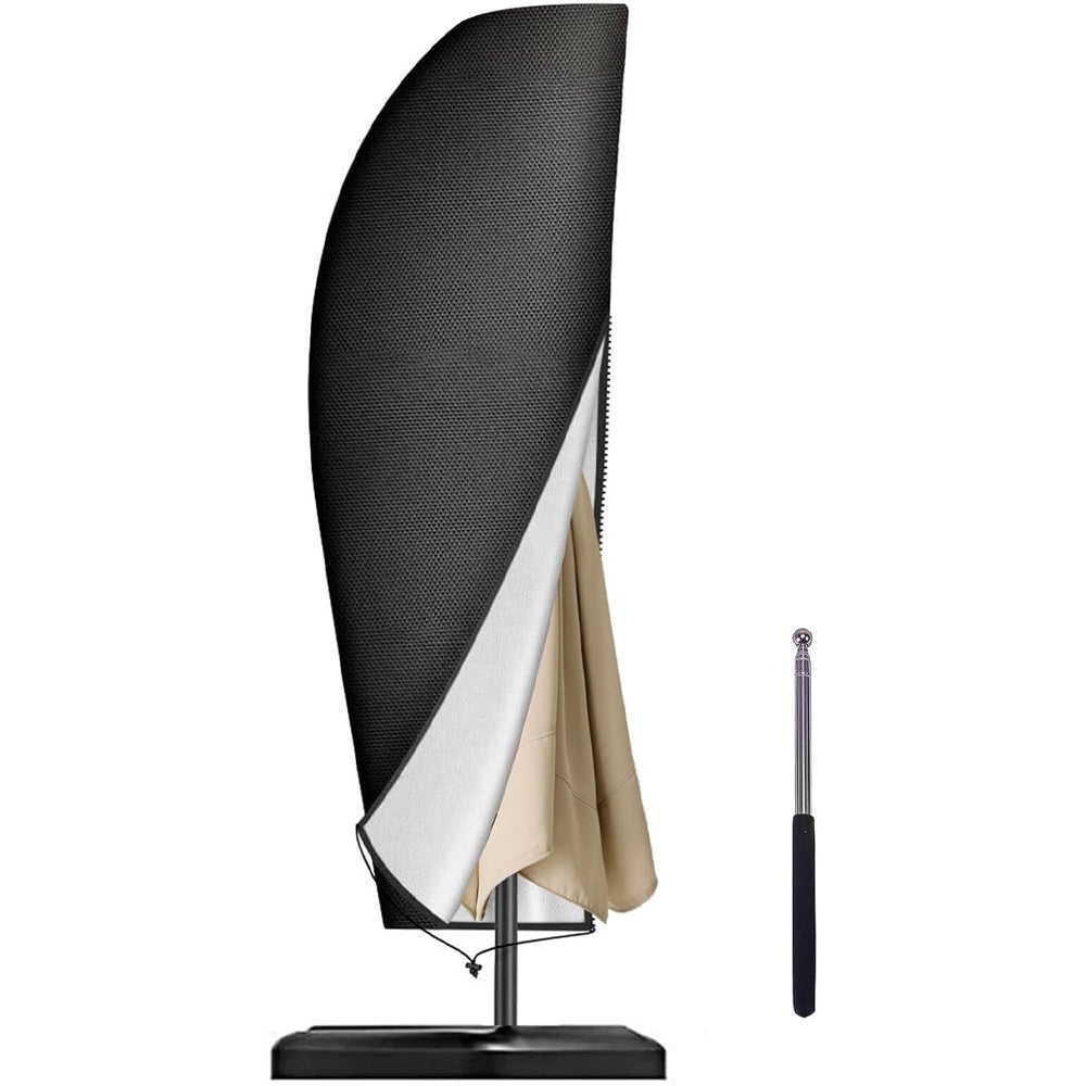 (265x40/70/50 cm) Pokrowiec na parasol z wysięgnikiem, pokrowiec ochronny z tkaniny Oxford, wiatroodporny, odporny na promieniowanie UV, odporny na r