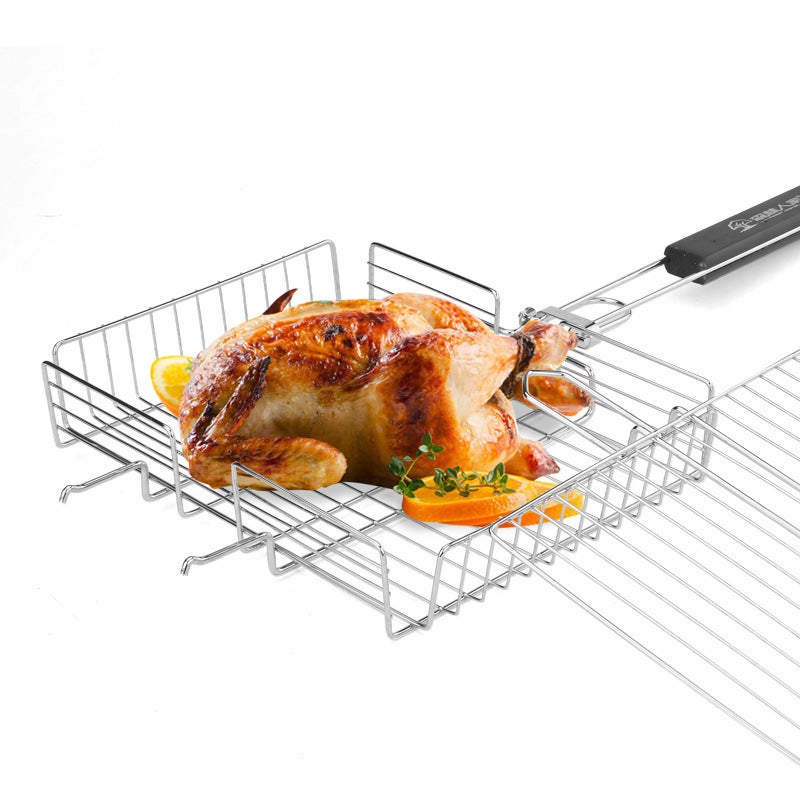 Zestaw narzędzi do grillowania, 1 sztuka, składana siatka do grillowania na zewnątrz, siatka do grillowania ze stali nierdzewnej, grill do barbecue