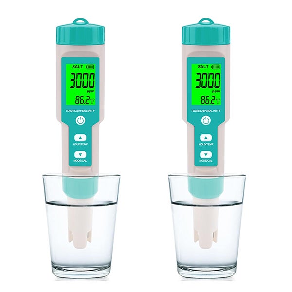 2 Testery zasolenia wody basenowej - Wielofunkcyjny tester 7 w 1 zasolenia, pH, TDS, ORP, EC i temperatury, test zasolenia wody basenowej