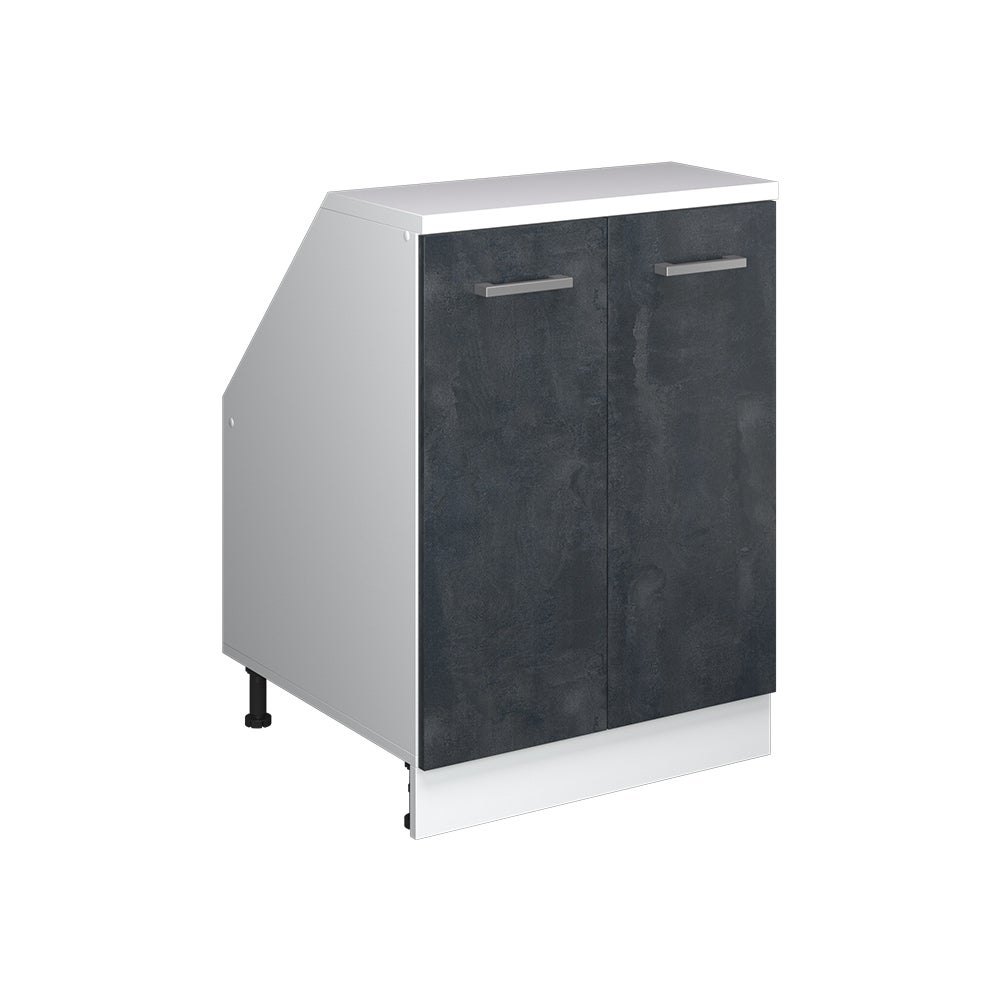 Vicco Szafa skosna Rion, Czarny beton, 60 x 81.6 cm z 2 drzwiami, korpus szafy głębokość 60 cm