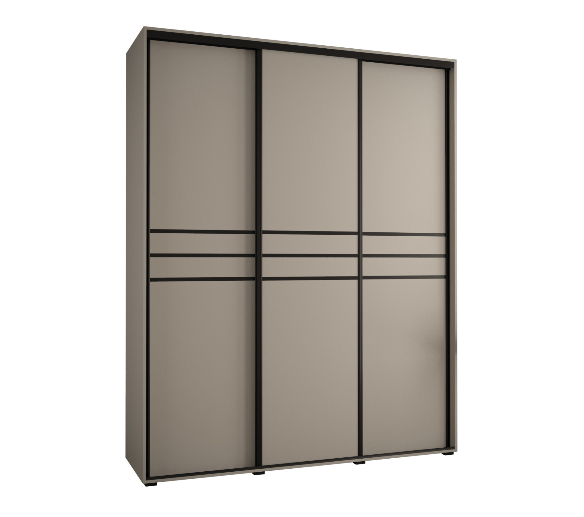 Szafa przesuwna wysoka Dakota 10 190 x 60 x 235,2 cm kaszmir + u. czarny - Abiks Meble