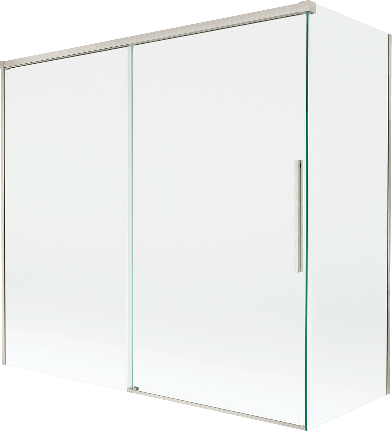 Mexen Rox parawan nawannowy 2-skrzydłowy rozsuwany 170 + 70 x 150 cm, transparent, nikiel szczotkowany - 8C9-170-070-97-00