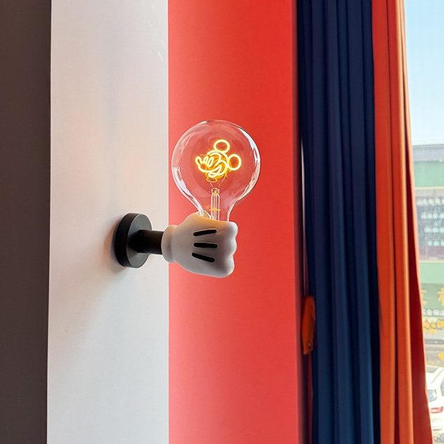 Kinkiety ścienne, Lampka nocna, Lampka nocna Myszka Mickey Cartoon, Lampa do czytania ścienna z żywicy (bez żarówki)