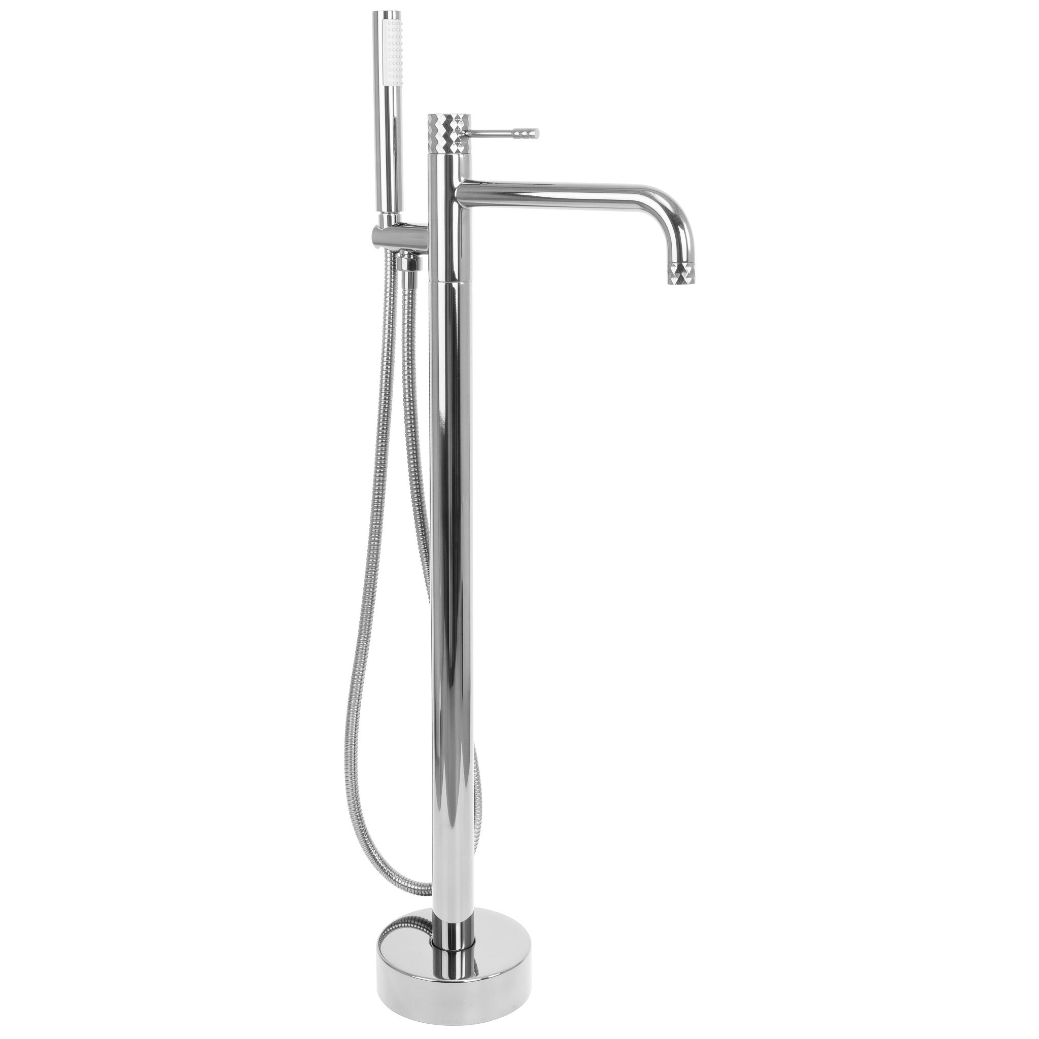 Bateria Wannowa Podłogowa Rea Lungo Diamond , Chrom, Stal Nierdzewna, Mosiądz