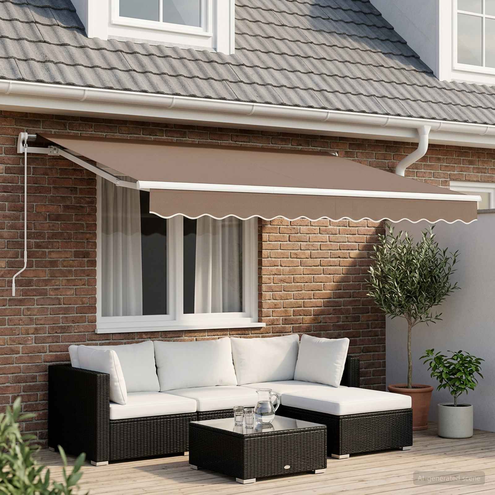 Markiza wysuwana Ciemnoszary 400 × 350 cm Poliester i aluminium vidaXL