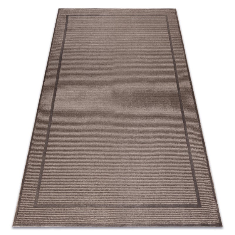 Dywan AURA J2659A ciemny beż vision / beż - Ramka, linie strukturalny, nowoczesny 200x290 cm