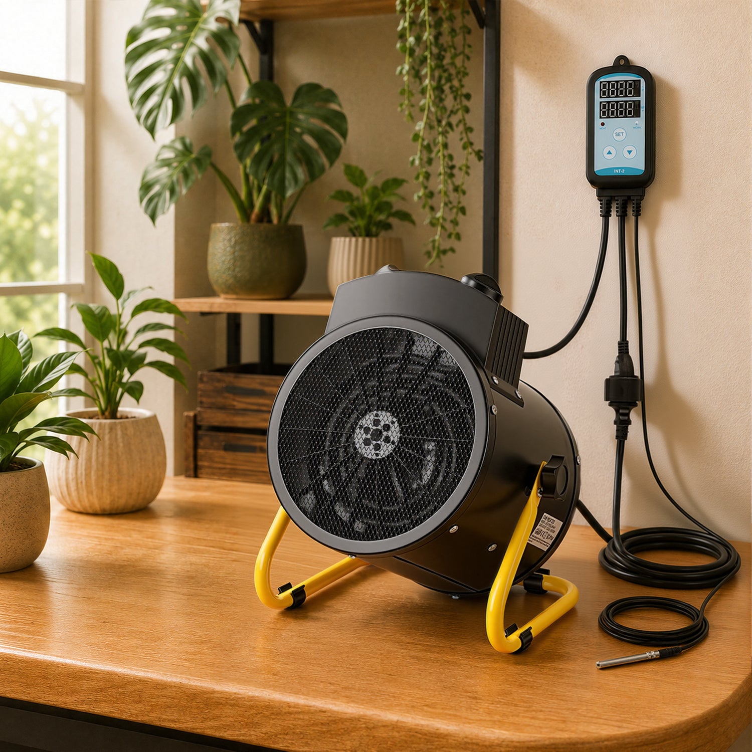 Termowentylator elektryczny 2000 W z termostatem cyfrowym do 3000 W, do szklarni i garażu