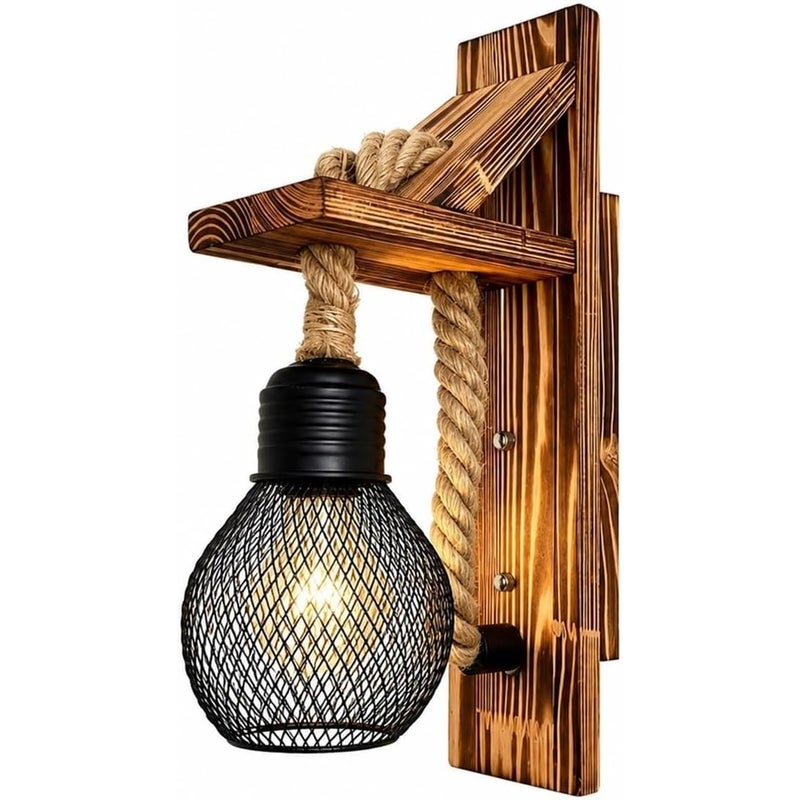 Ta lampa ścienna z metalowym kloszem idealnie nadaje się do sypialni i korytarzy. (Żarówka Edisona 6 W, ciepłe światło *1)