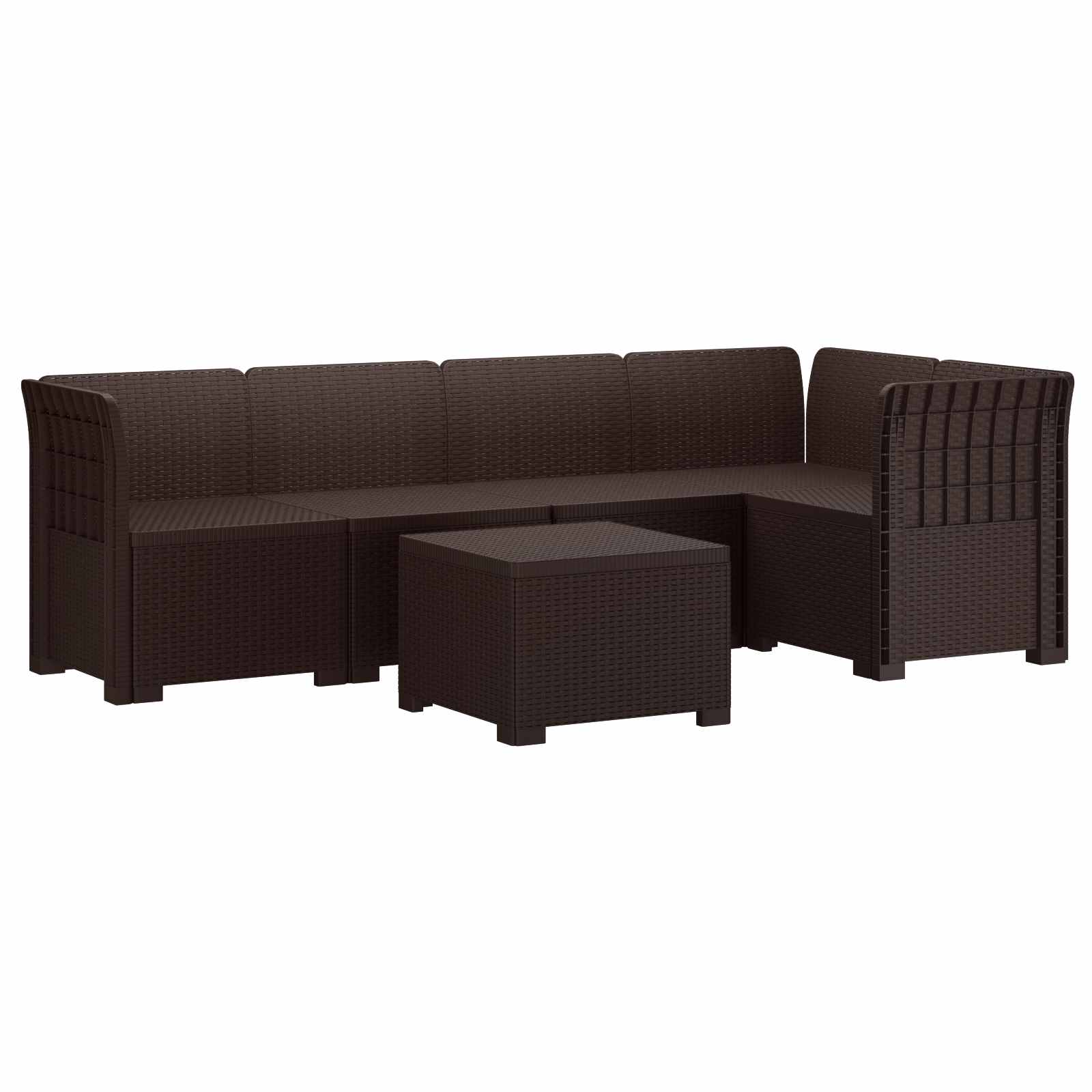 5-osobowa sofa ogrodowa w stylu rattanowym PP brązowy vidaXL