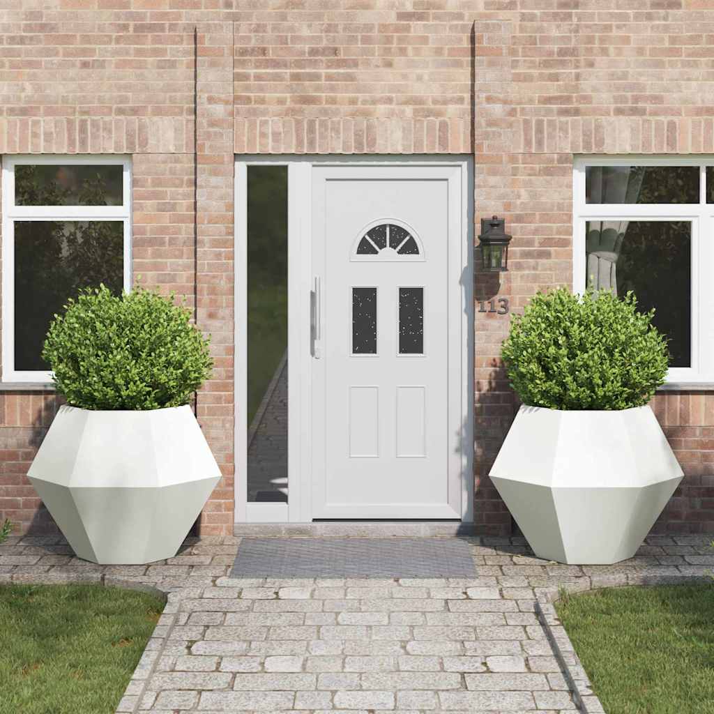 Donica 2 pcs Biały 100 x 100 x 80 cm Stal vidaXL