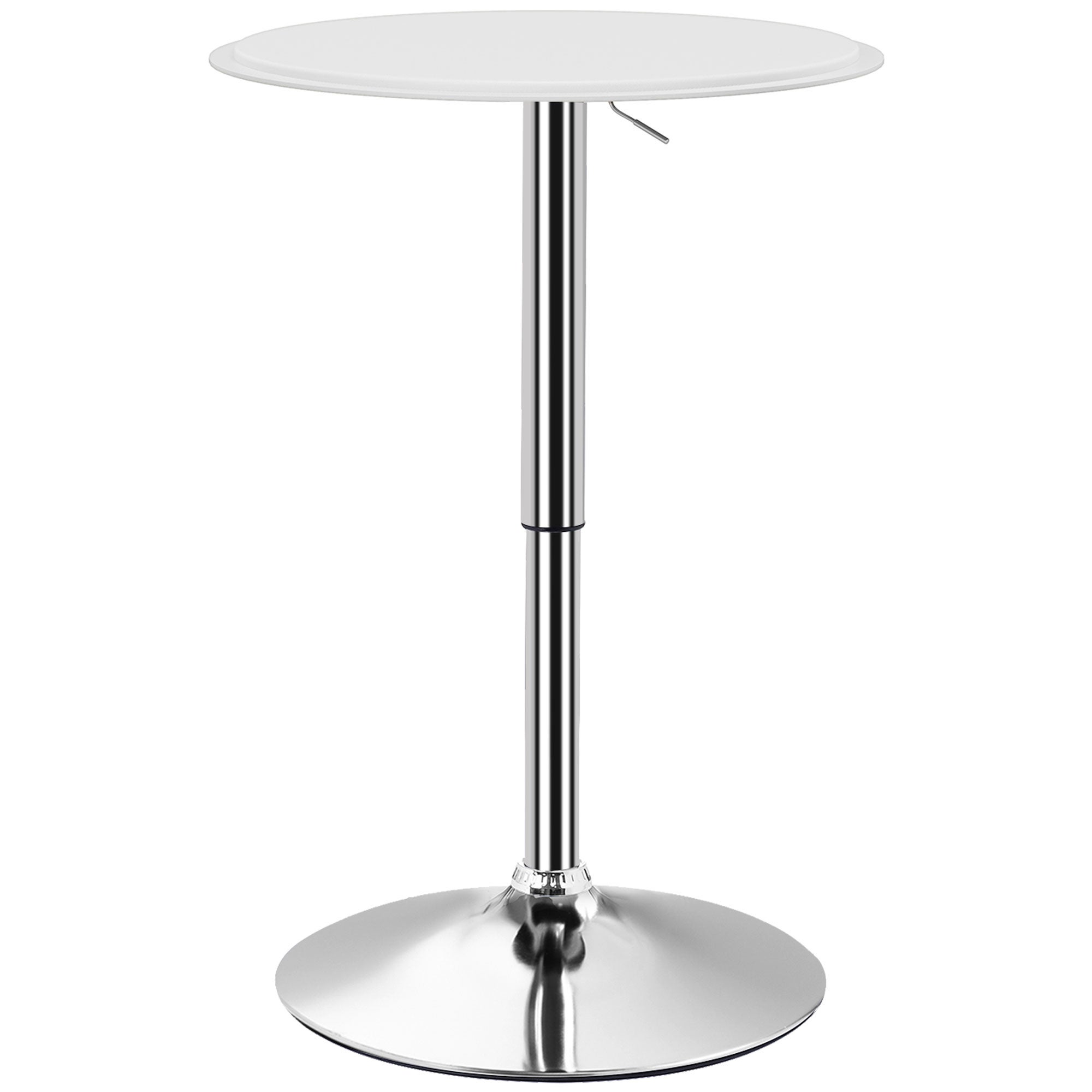 Stół barowy regulowany, podstawa obrotowa 360°, Ø63 cm, biały