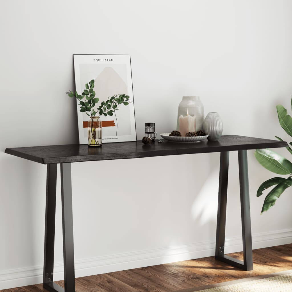 vidaXL Blat, ciemnobrązowy 160x60x(2-4)cm drewno z naturalną krawędzią