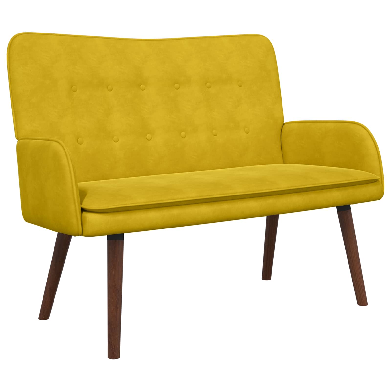Sofa dwuosobowa żółty 115 x 61 x 87 cm Welur