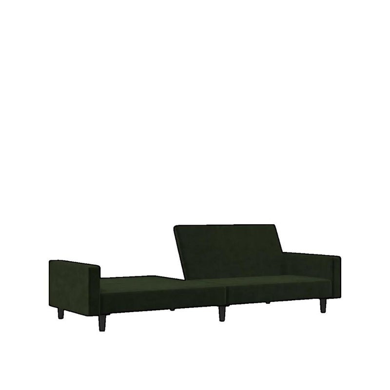 Sofa rozkładany vidaxl 2-osobowy zielony aksamit łatwa konwersja