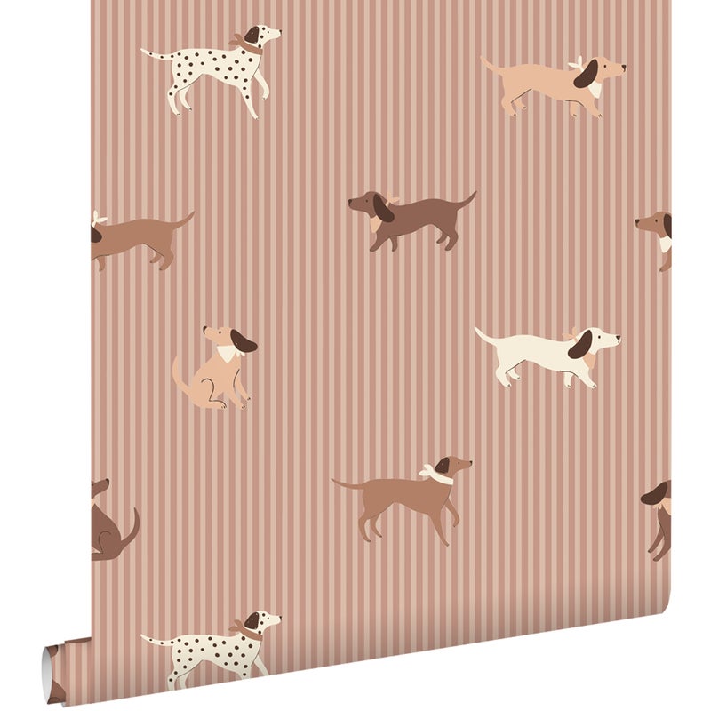 Tapeta psy stary róż - 50 x 900 cm - ESTAHOME
