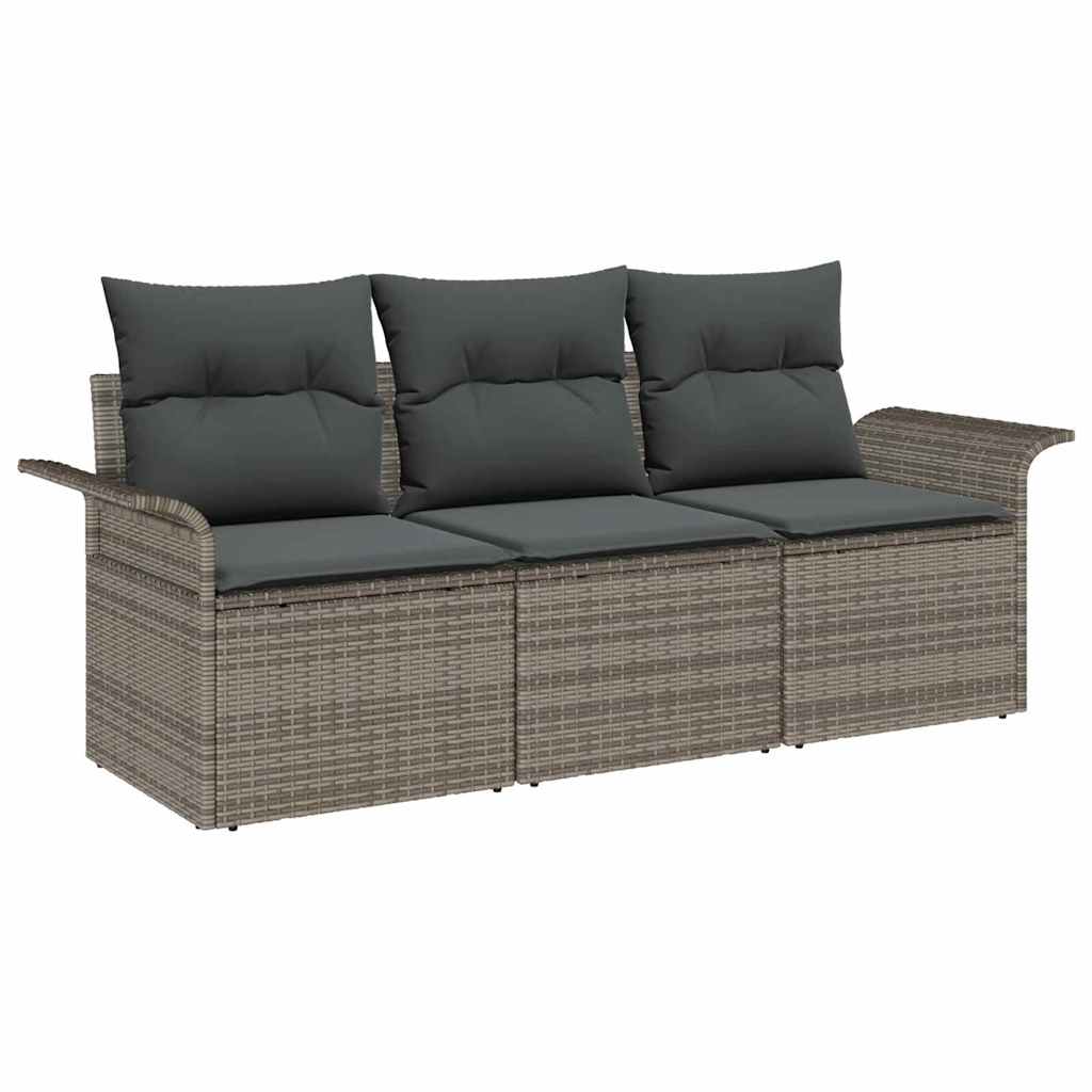 Sofa Ogrodowa Modułowa 3-Osobowa Technorattan Szara na Taras