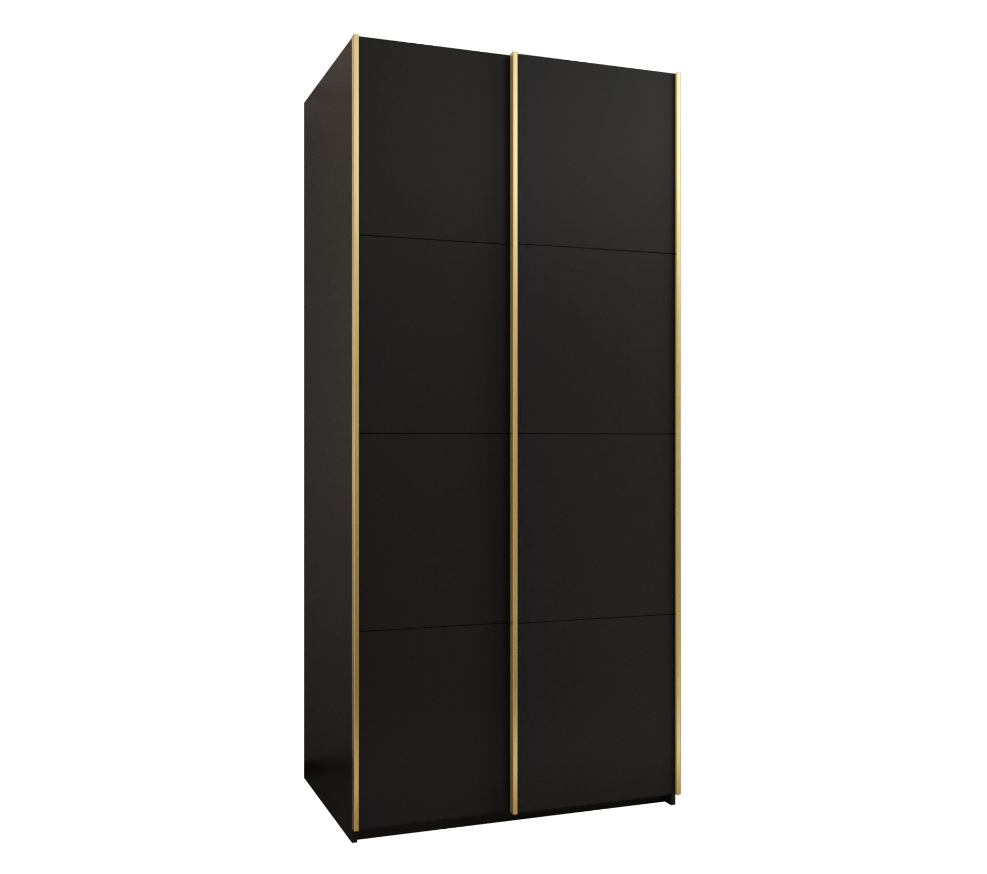 Szafa przesuwna wysoka Lux 1 120 x 64 x 245,5 cm czarny + czarny + u. złoty - Abiks Meble