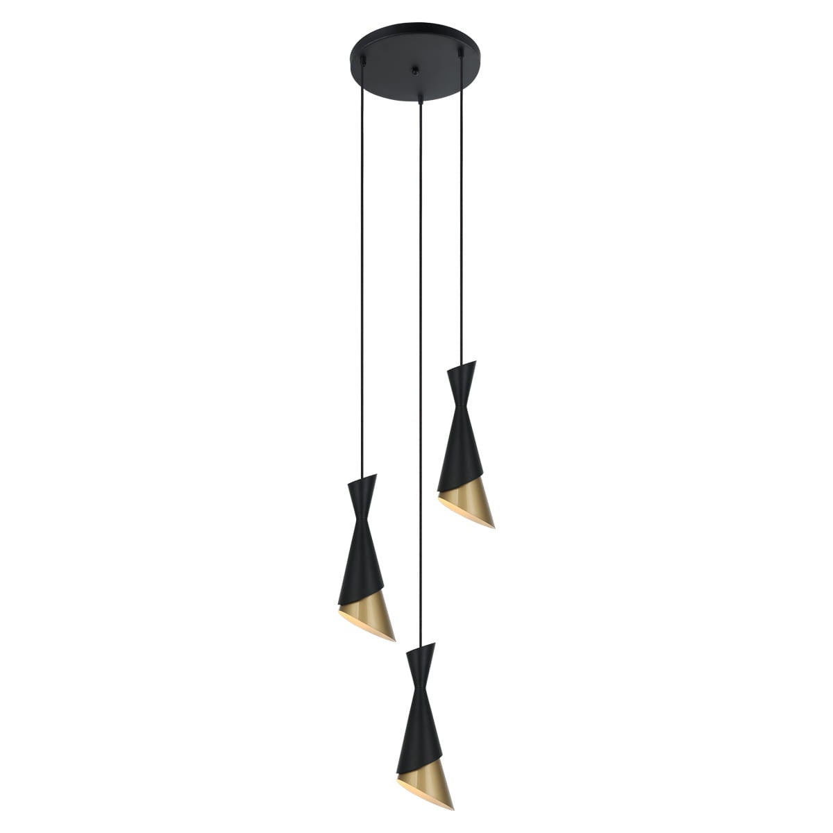 Lampa wisząca Malia czarno-złota 3 x E27 x 40W wym:128x33,5x33,5cm Italux