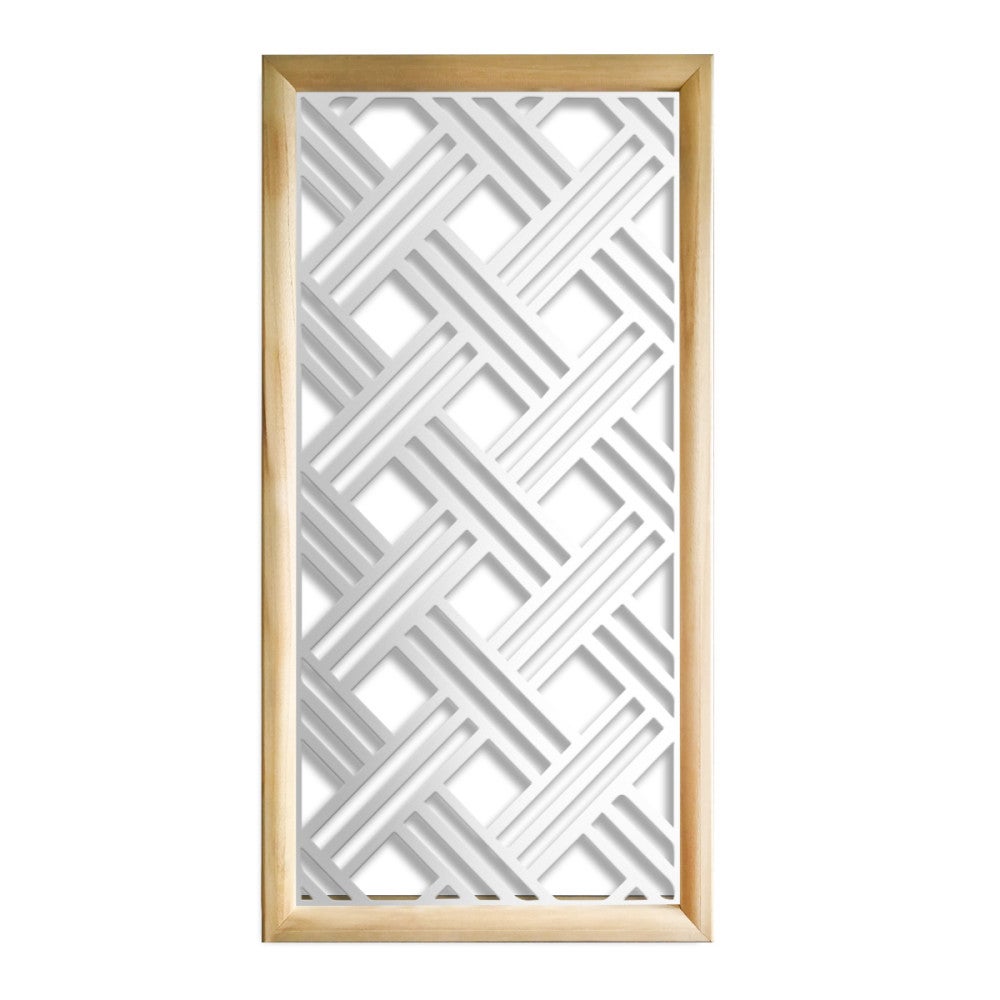 CLASSIC D - Prostokątne moduły dekoracyjne z drewna i PVC - rozmiar 47x94 cm - grubość 47 mm - kolor wewnętrzny BIAŁY