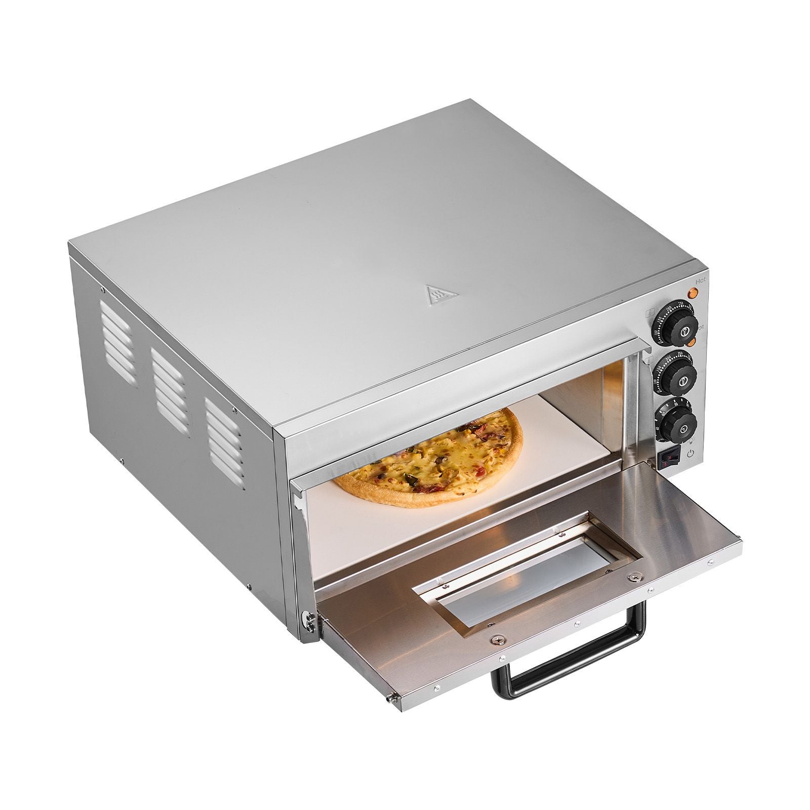 Profesjonalny elektryczny piec do pizzy 40 cm, stal nierdzewna piec nablatowy, podwójne szybkie nagrzewanie do restauracji i użytku domowego
