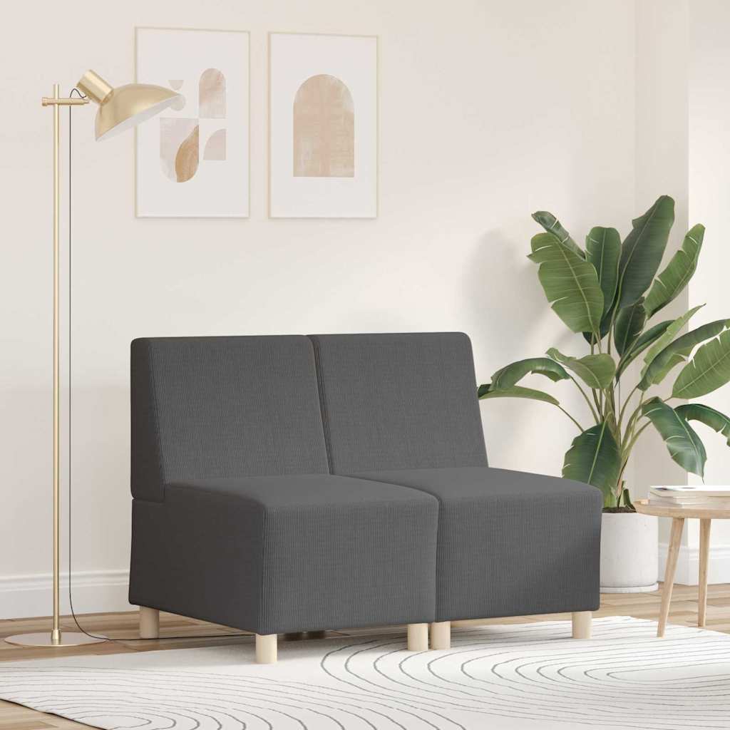 Modułowa sofa bez podłokietników 2 pcs Ciemnoszary vidaXL
