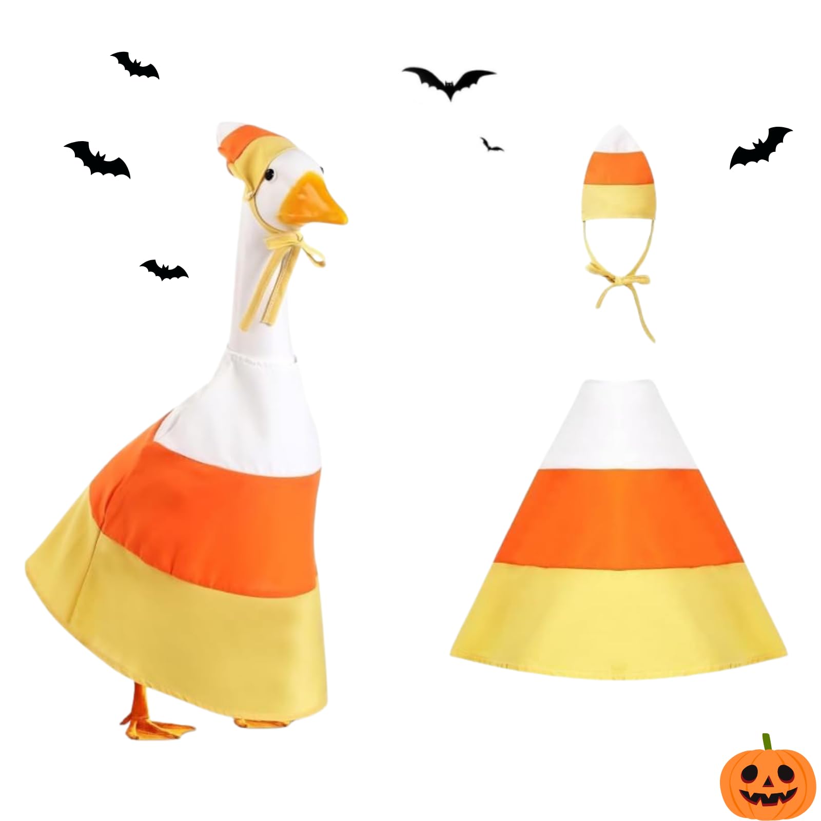 Strój na Halloween dla 58-centymetrowej gęsi ogrodowej, duchowej dekoracji na patio, trawnik i werandę