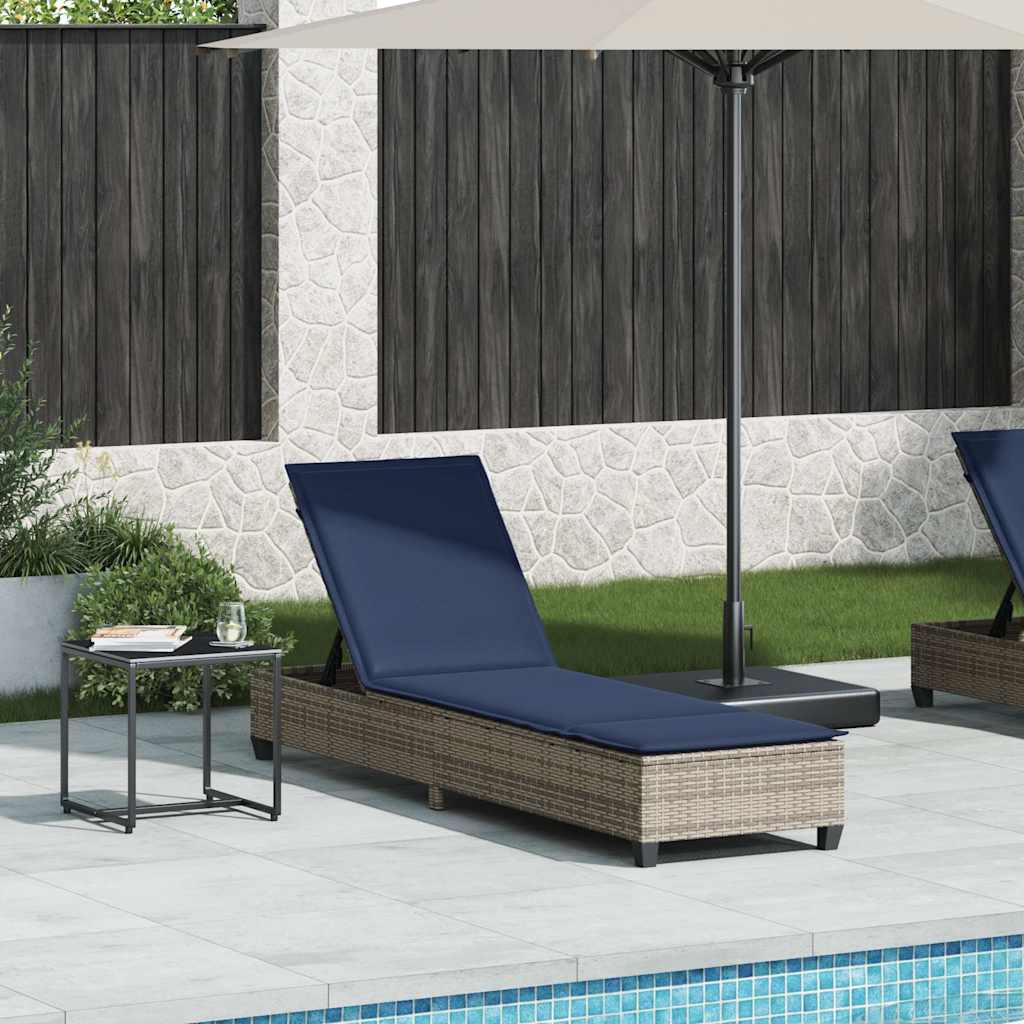 Leżak z poduszkami Szary 55x200x25,5cm Polirattan vidaXL