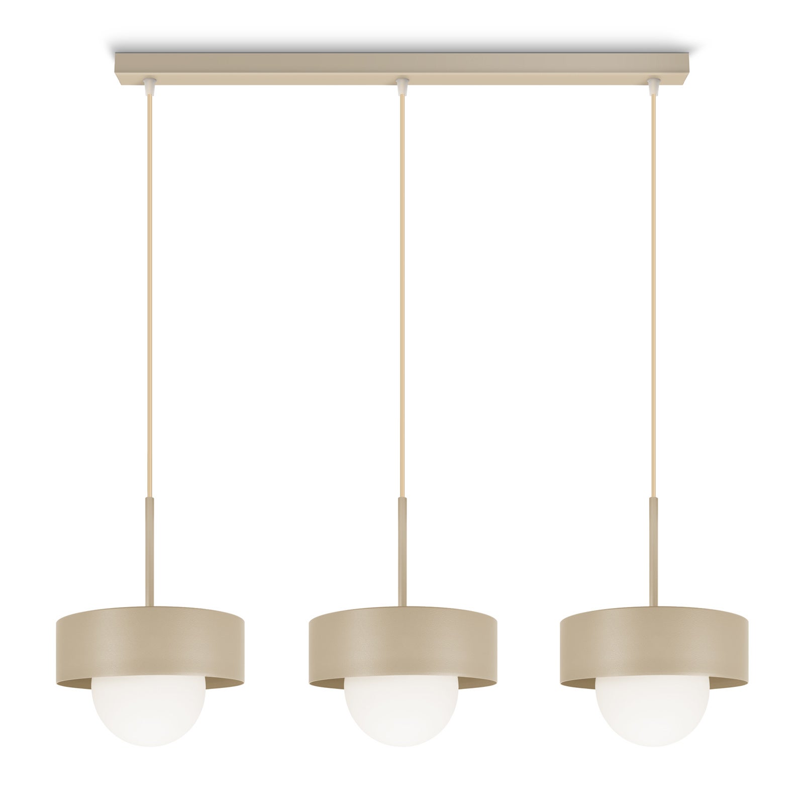 Lampa wisząca sufitowa żyrandol loft beżowa g9 szklane kule modern luxolar