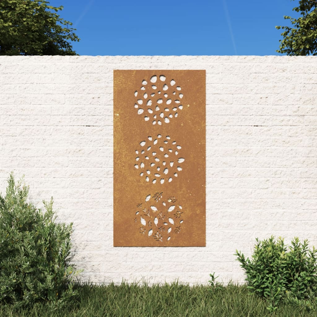 Ogrodowa dekoracja ścienna, 105x55 cm, stal kortenowska, liście vidaXL