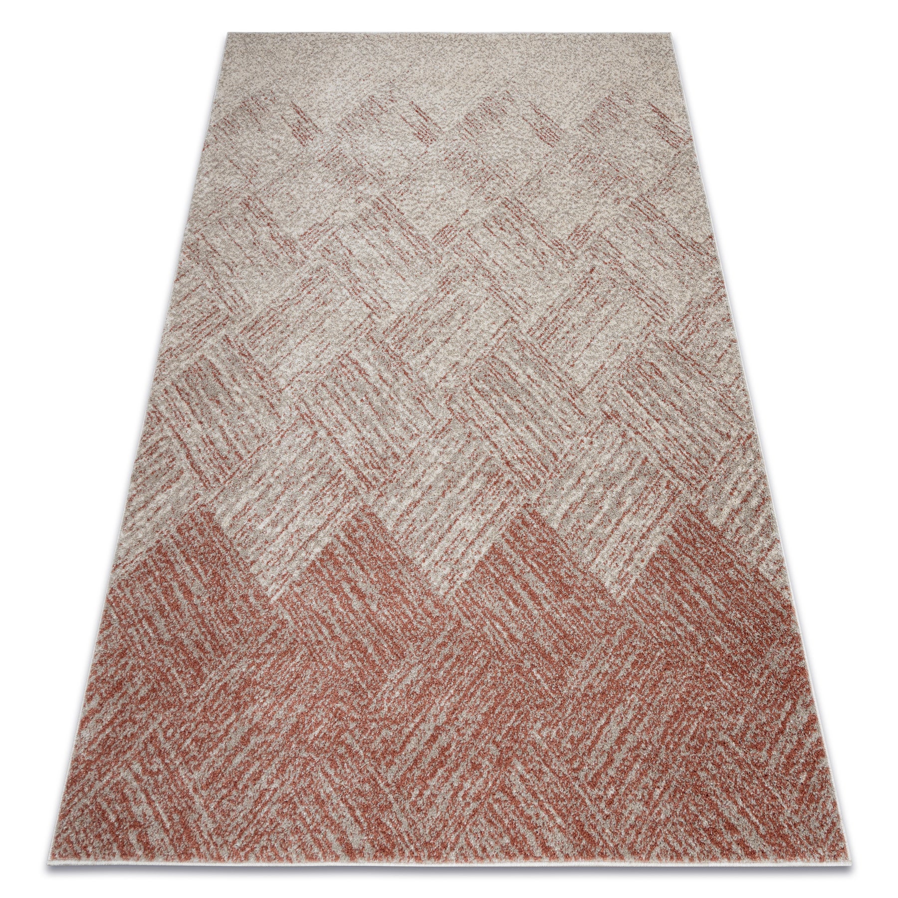 Dywan FUSION 9775 krem / terakota - Geometryczny, nowoczesny, abstrakcyjny 140x190 cm