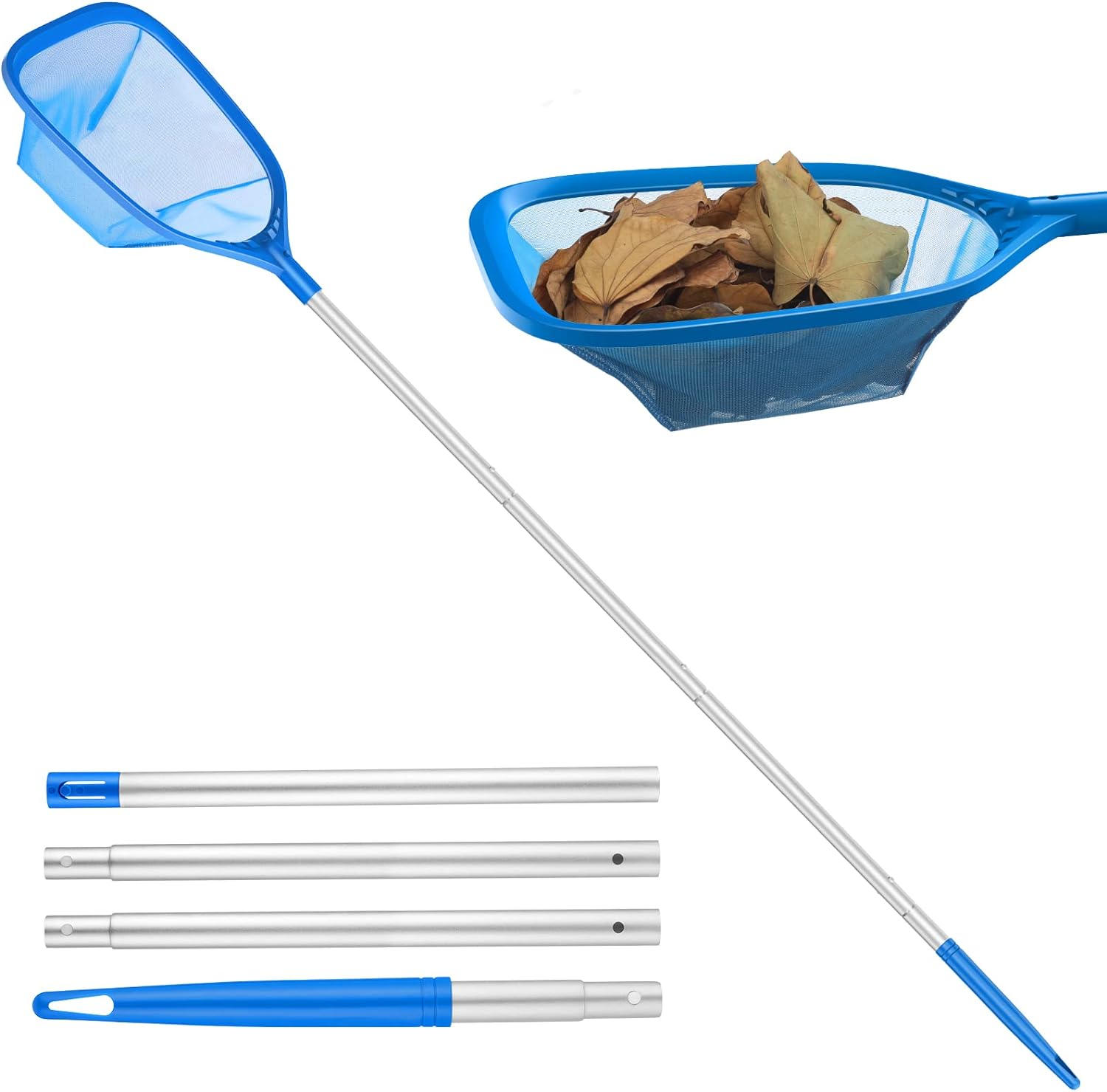 Czyszczenie basenu, 150 cm skimmery powierzchniowe do basenu, siatki do dna basenu ze stabilnym aluminiowym drążkiem 1,14 m, skimmer 13 cm