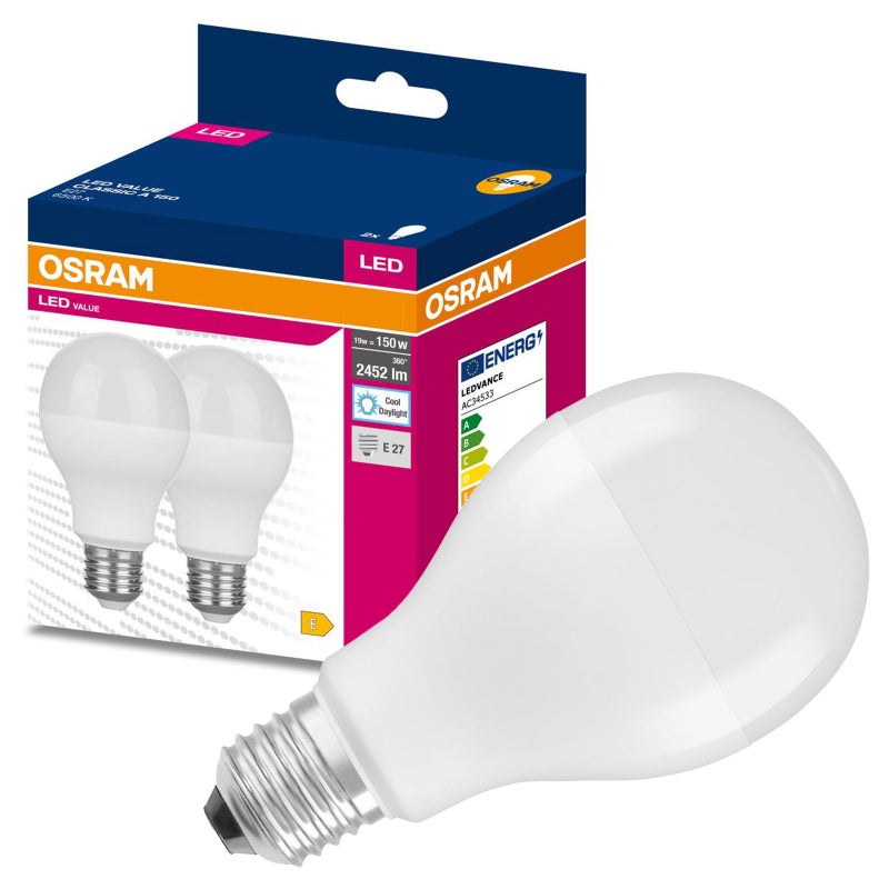2x Żarówka LED Osram A68 E27 19W 2542lm 6500K Zimna 200st
