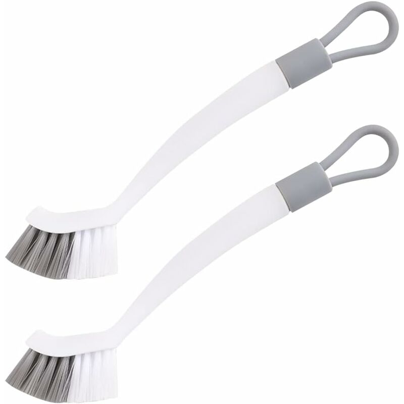 Szczotka do czyszczenia łazienki, szczotka do czyszczenia kuchni, 2 szczotki, biało-szare, zintegrowane narzędzie usuwania plam, do kuchni, łazienek