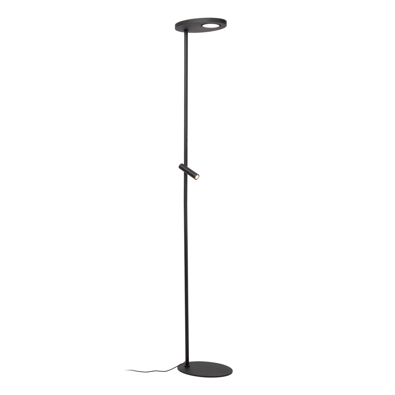 Lampa podłogowa nowoczesna czarna reflektor do czytania LED 12W + 3W ORTOLAN Lucide