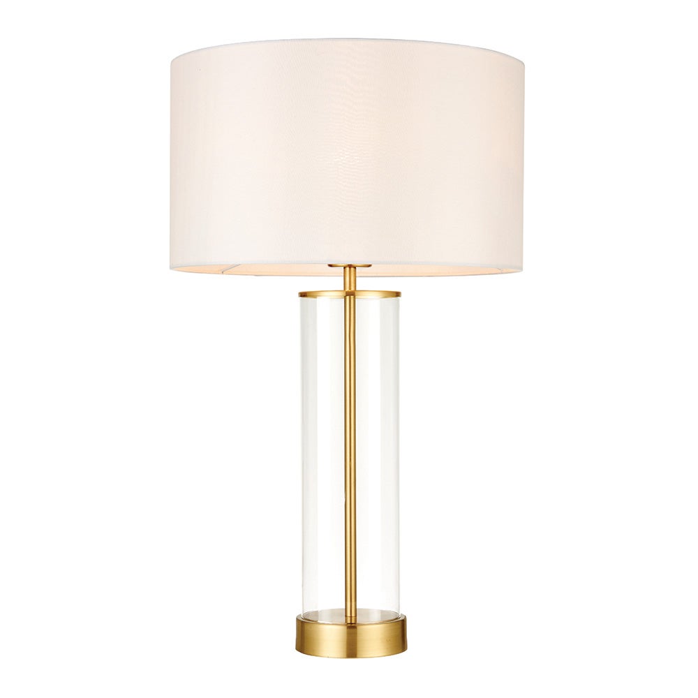 Lampa stołowa dekoracyjna dotykowa satynowa mosiężna szklana podstawa 1xE27 40W LESSINA Endon