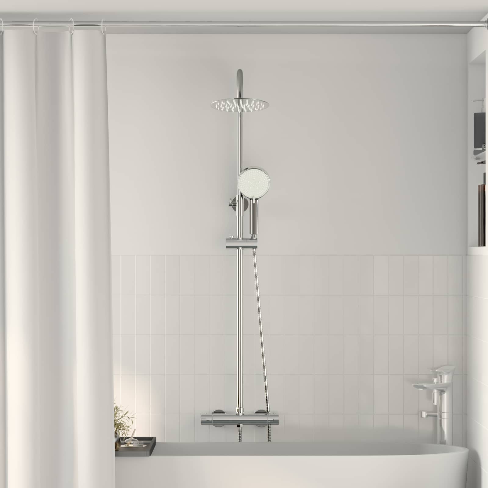 Zestaw systemu prysznicowego z termostatem chrom SS201 vidaXL