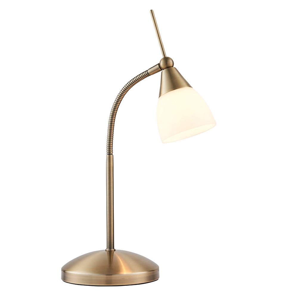 Lampka biurkowa regulowane ramię uchwyt RANGE antyczna mosiężna 1xG9x40W metal wym:40,5x14x26cm IP20 Endon