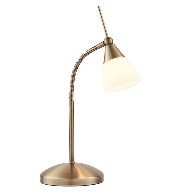 Lampka biurkowa regulowane ramię uchwyt RANGE antyczna mosiężna 1xG9x40W metal wym:40,5x14x26cm IP20 Endon
