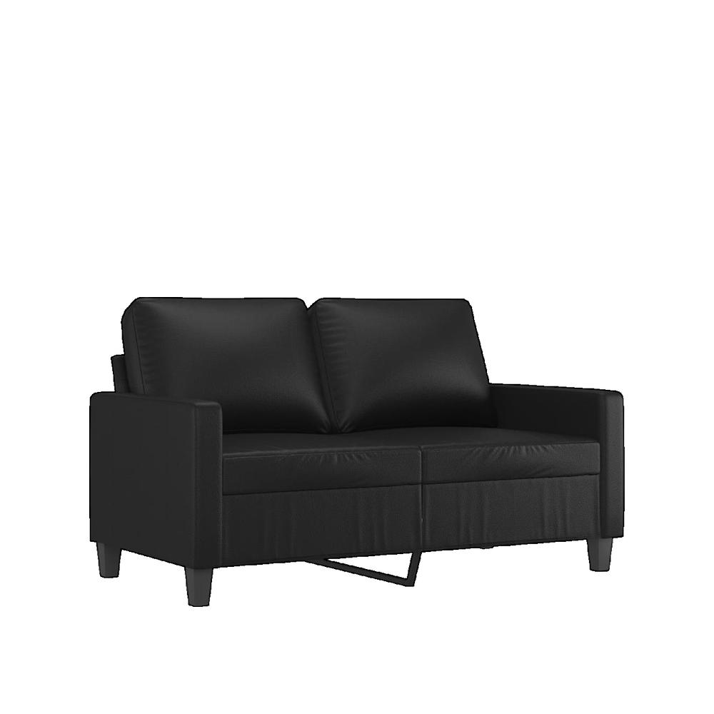 Sofa vidaXL Skóra Ekologiczna Czarny 2-osobowy Stabilna Metalowa Rama