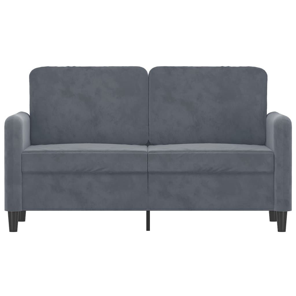 Sofa 2-osobowa, ciemnoszary, 120 cm, tapicerowana aksamitem